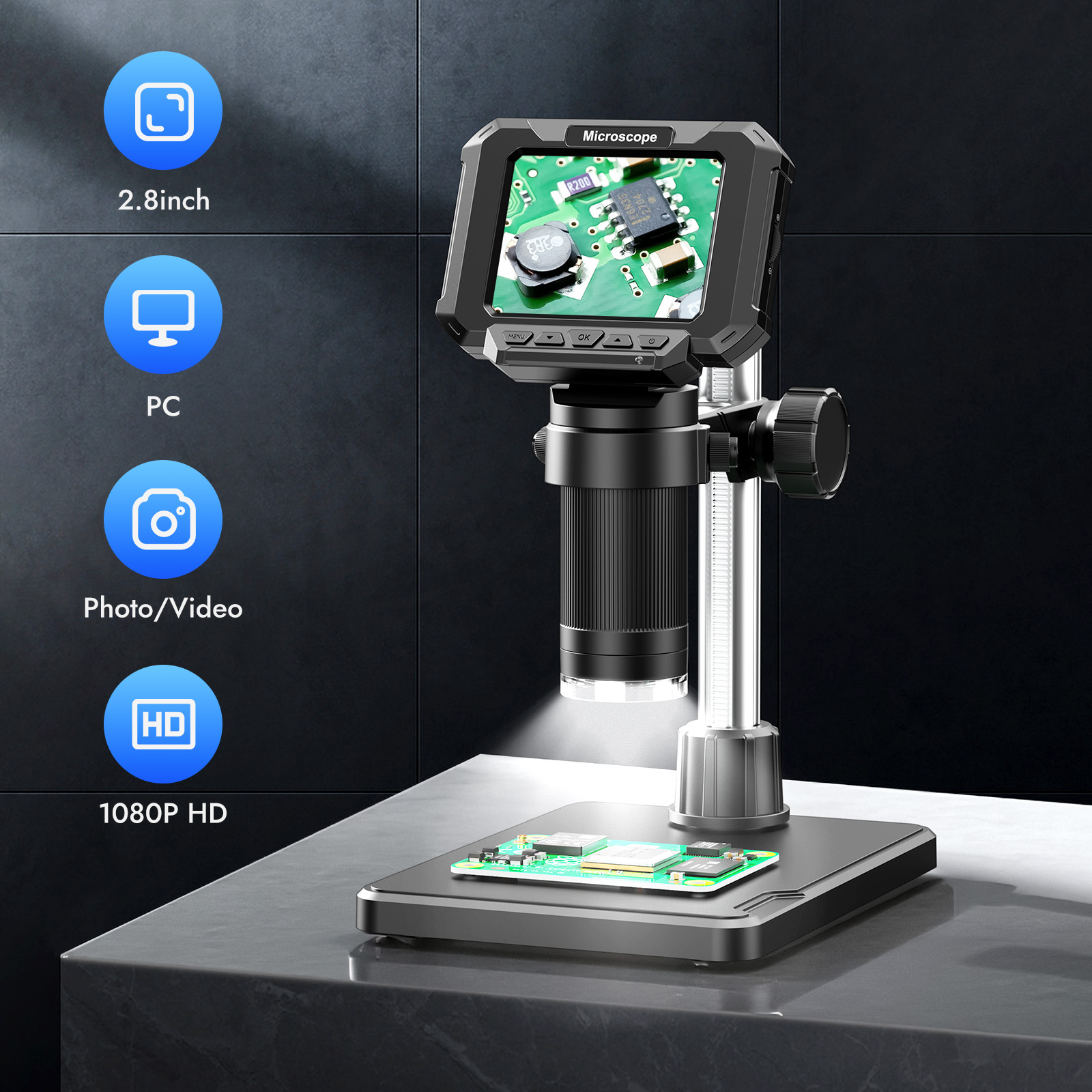 Power Tools Windows - Mikroskop Koin Digital 2.8 Inci 1000X