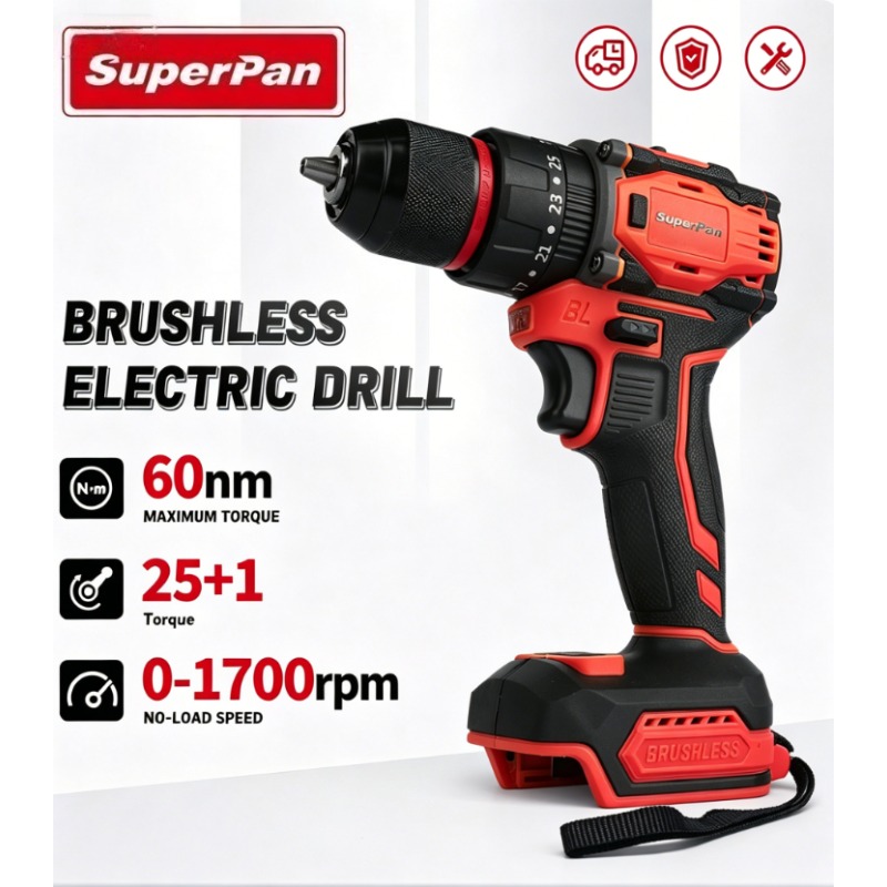 Cordless Drill Driver - Superpan 60Nm Bor Tanpa Kabel Brushless