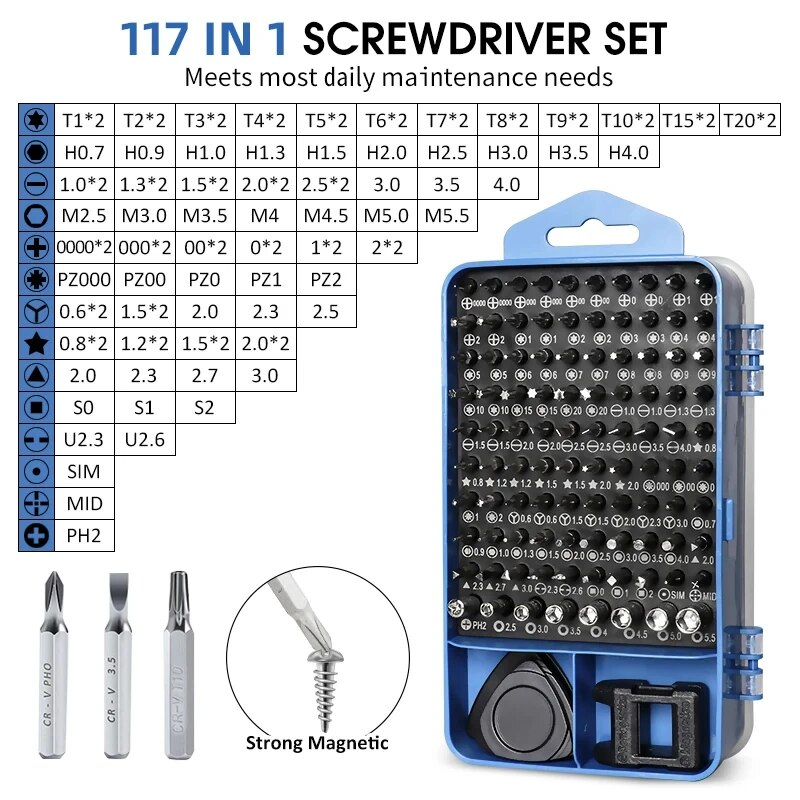 Set obeng presisi 115/117 dala - Xiaomi Power Tools ulasan dan harga