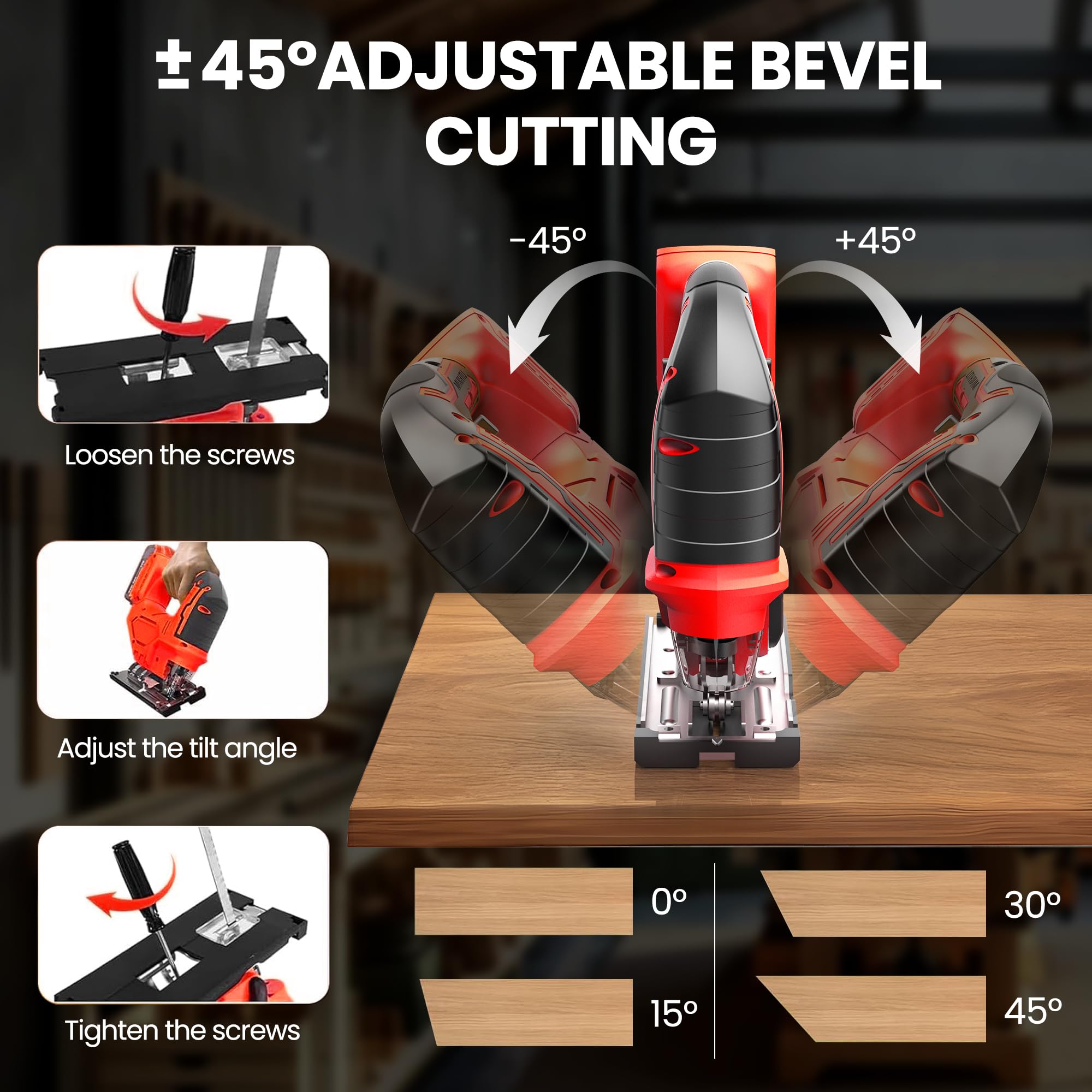 Gergaji Jig Tanpa Kabel Portab - Power Tools Jigsaw ulasan dan harga