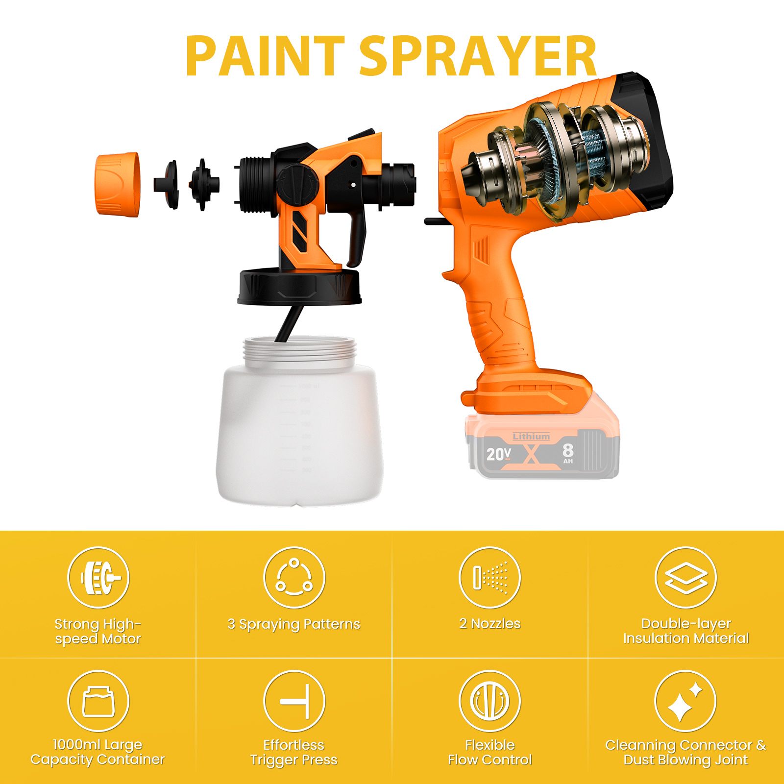 Pistol Semprot Elektrik 1000ML - Power Tools Windows ulasan dan harga